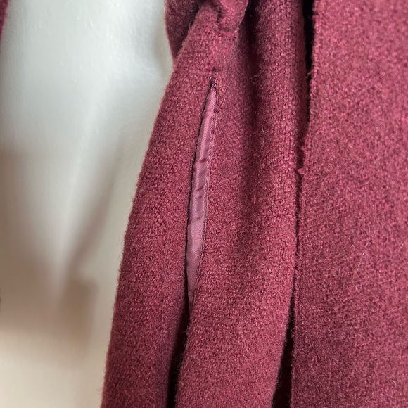 Anthropologie Burgundy Wool Coat, with Tie Belt - Picture 5 of 11